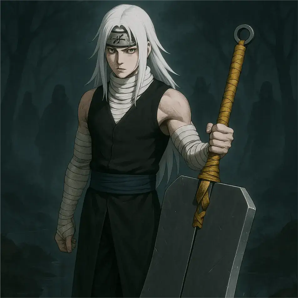 Espadachín mangetsu hozuki y su arma
