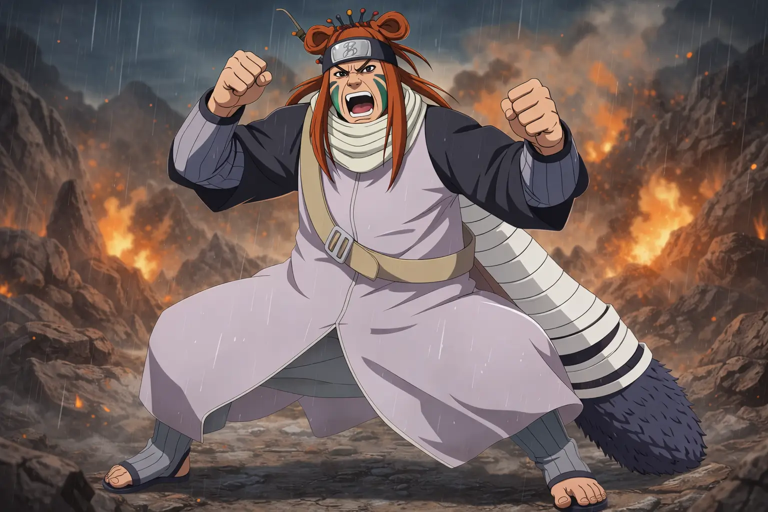 Fuguki Suikazan portador de Samehada y miembro de los Siete Espadachines de la Niebla en Naruto