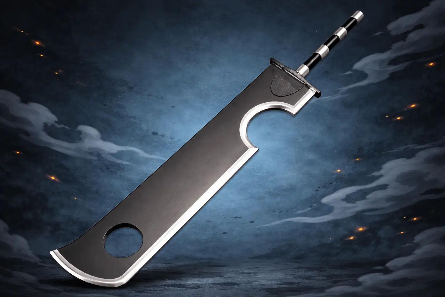 Juzo Biwa empuñaba la Kubikiribōchō, la legendaria espada gigante de los Siete Espadachines de la Niebla en Naruto.