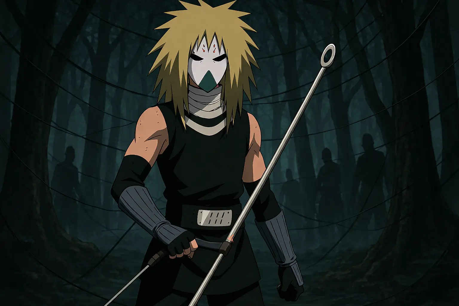 Kushimaru Kuriarare uno de los Siete Espadachines de la Niebla utilizando la espada Nuibari en Naruto